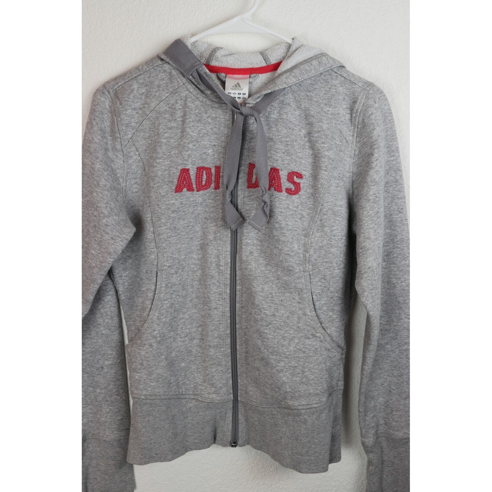 Adidas Women's Gray Zip Up Hoodie Full Zip Track Jacket Athletic‎ Casual